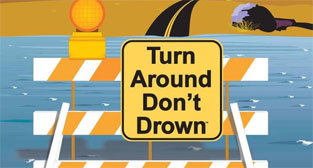 Trun around, don't drown graphic